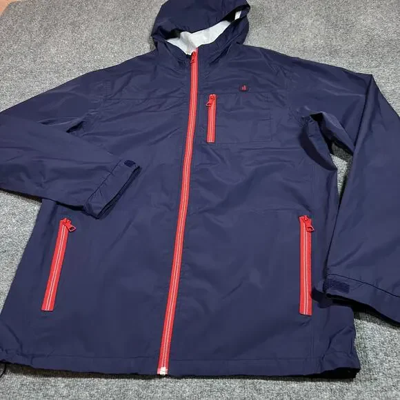 Johnnie-O Jacket Mens Large Blue PREP-FORMANCE Hooded Windbreaker Lightweight - Picture 6 of 11